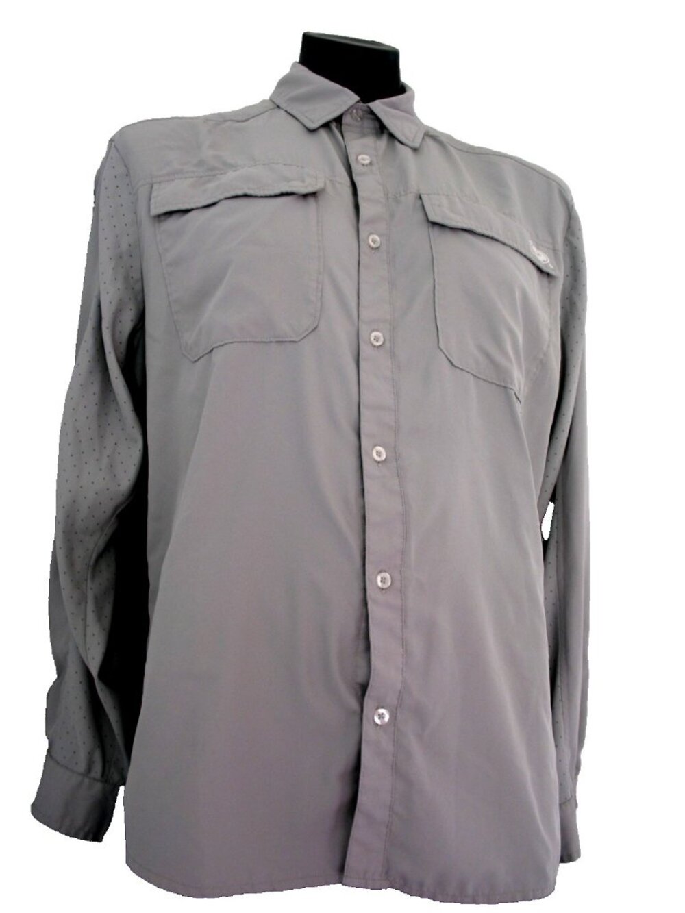 EAG Elite Vented Fishing Long Sleeve Men's Shirt Large Gray